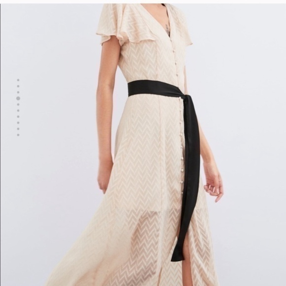 NWT Zara pink sheer midi dress